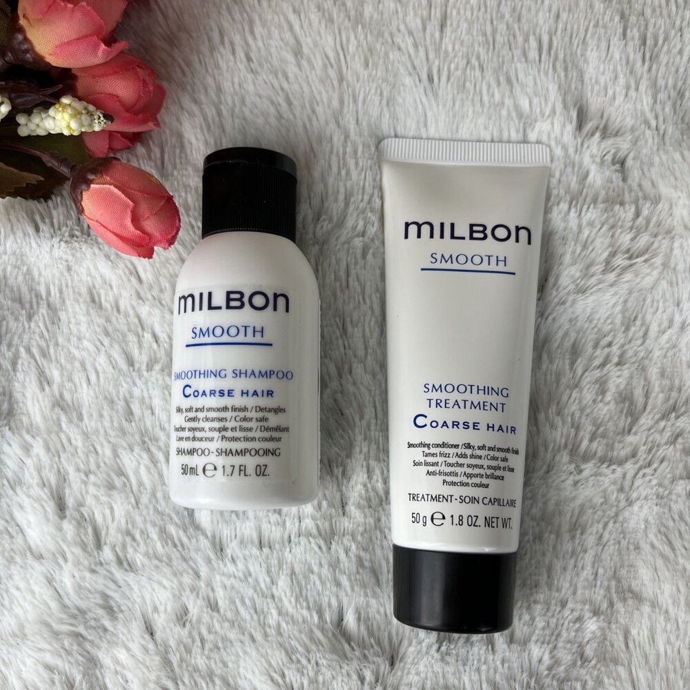 Milbon Smooth Shampoo & Treatment Coarse Hair Travel Size Set 50ml 1.7 OZ Japan